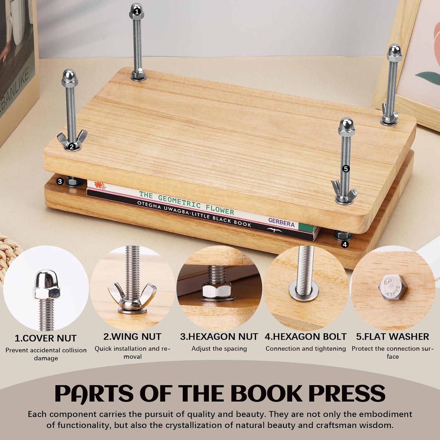 Binding Machine Comb - Presse à livres en bois, outil